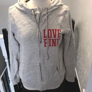 Pink Huskers zip hoodie